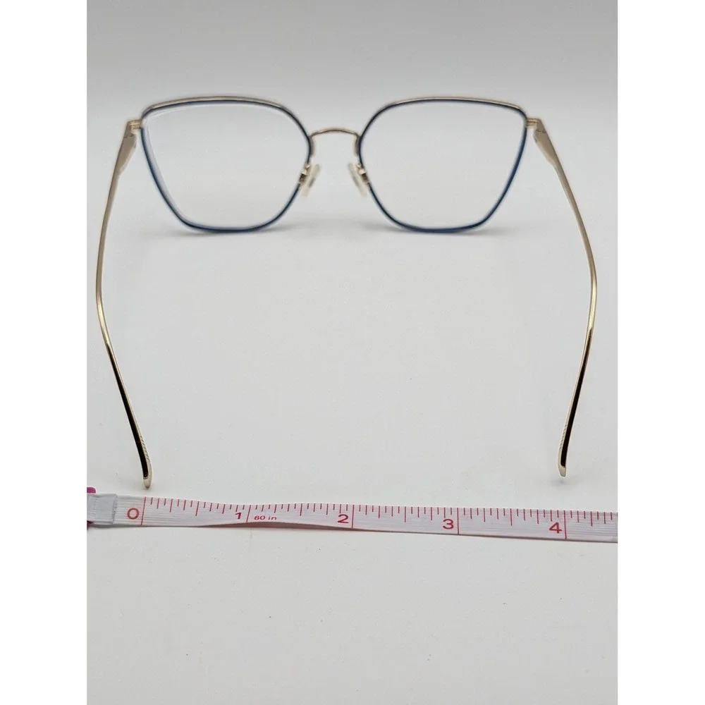 Rag & Bone RNB3028 Blue Gold Eyeglasses Frames Only 55-17 Geometric Metal Womens